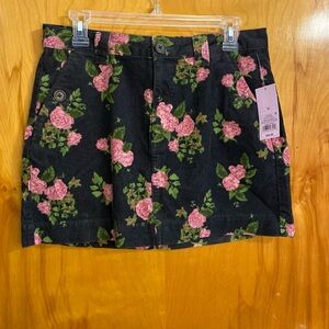 Wild Fable Black Floral Midi Skirt